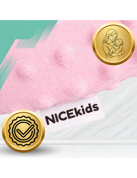 PODUSZKA NICEkids DLA DZIECKA NIEMOWLĄT REGULOWANA DWUSTRONNA STABILIZUJĄCA  „gniazdko"  ERGONOMICZNA RÓŻOWA