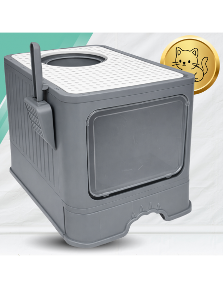 DUŻA KUWETA DLA KOTA Z SZUFLADĄ ŁOPATKĄ ZAMKNIĘTA SKŁADANA