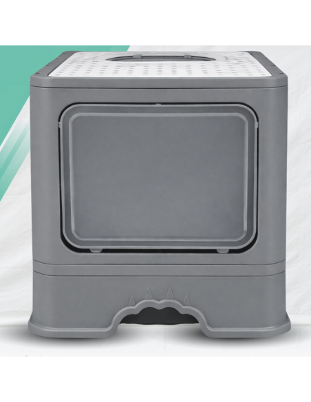 DUŻA KUWETA DLA KOTA Z SZUFLADĄ ŁOPATKĄ ZAMKNIĘTA SKŁADANA