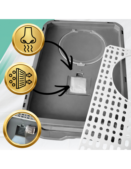 DUŻA KUWETA DLA KOTA Z SZUFLADĄ ŁOPATKĄ ZAMKNIĘTA SKŁADANA