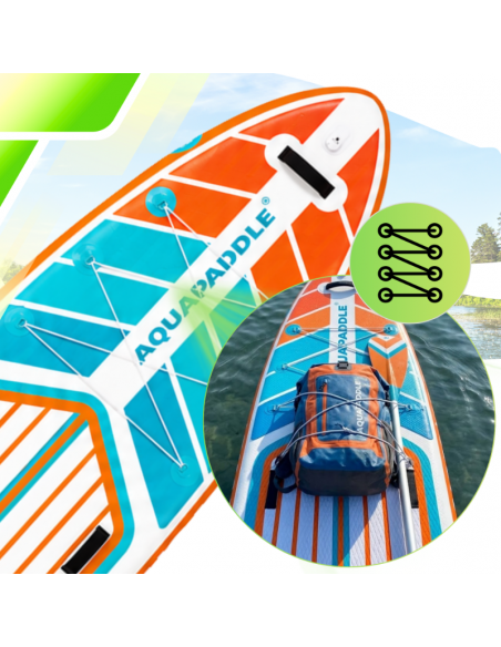 Deska SUP AquaPaddle 355x82x15 cm wiosło pompka zestaw plecak 200 kg