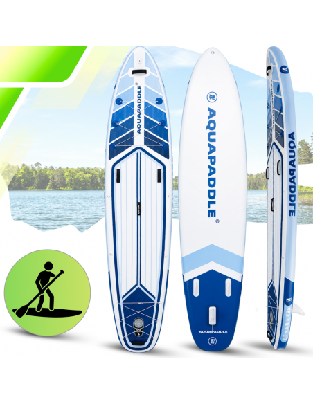 Deska SUP AquaPaddle 355x82x15 cm wiosło pompka zestaw plecak 200 kg