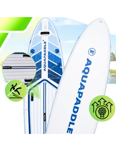Deska SUP AquaPaddle 355x82x15 cm wiosło pompka zestaw plecak 200 kg