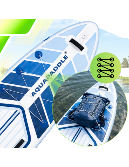 Deska SUP AquaPaddle 355x82x15 cm wiosło pompka zestaw plecak 200 kg