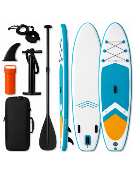 Deska SUP AquaPaddle 335x84x15 cm wiosło pompka zestaw plecak 180 kg