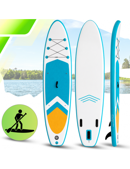 Deska SUP AquaPaddle 335x84x15 cm wiosło pompka zestaw plecak 180 kg