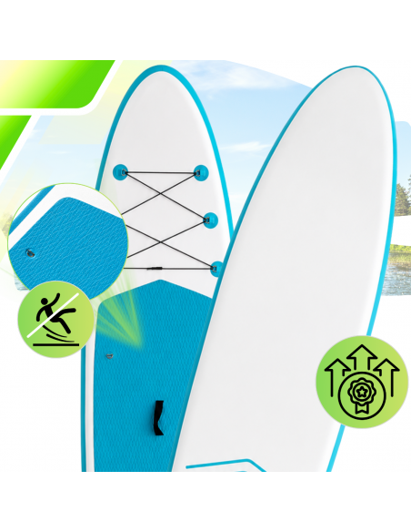 Deska SUP AquaPaddle 335x84x15 cm wiosło pompka zestaw plecak 180 kg