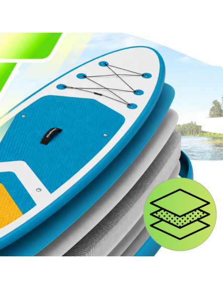 Deska SUP AquaPaddle 335x84x15 cm wiosło pompka zestaw plecak 180 kg