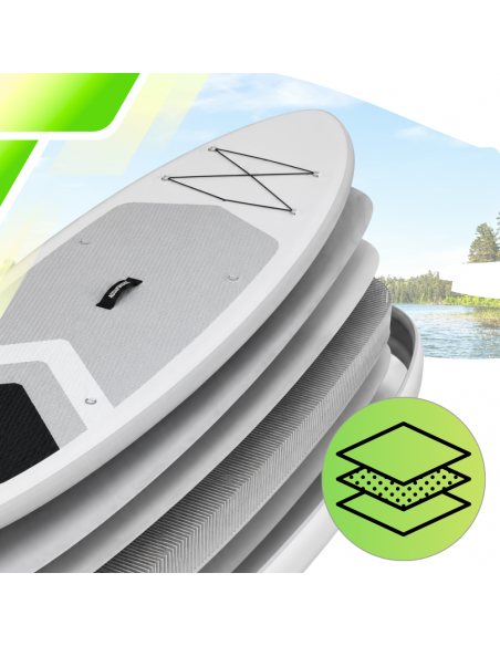 Deska SUP AquaPaddle 335x84x15 cm wiosło pompka zestaw plecak 180 kg