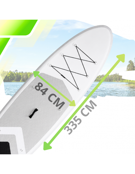 Deska SUP AquaPaddle 335x84x15 cm wiosło pompka zestaw plecak 180 kg