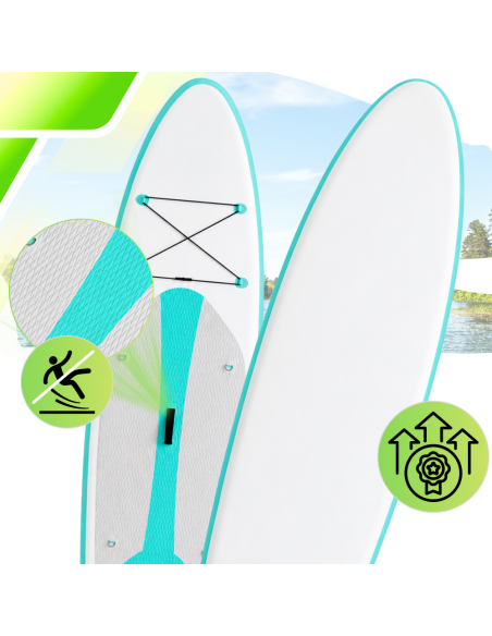 Deska SUP AquaPaddle 335x84x15 cm wiosło pompka zestaw plecak 180 kg