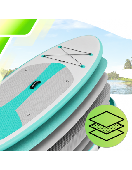 Deska SUP AquaPaddle 335x84x15 cm wiosło pompka zestaw plecak 180 kg