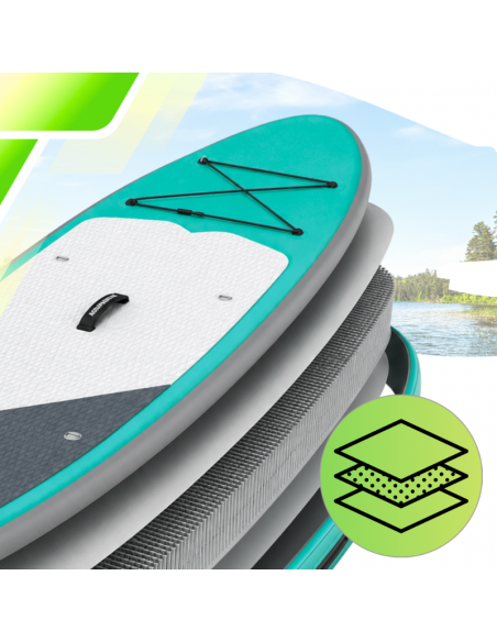 Deska SUP AquaPaddle 335x84x15 cm wiosło pompka zestaw plecak 180 kg