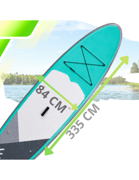 Deska SUP AquaPaddle 335x84x15 cm wiosło pompka zestaw plecak 180 kg