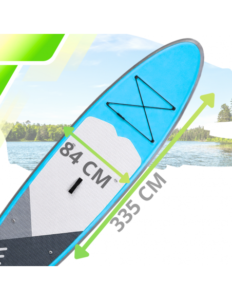 Deska SUP AquaPaddle 335x84x15 cm wiosło pompka zestaw plecak 180 kg
