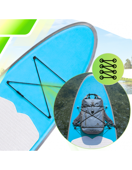 Deska SUP AquaPaddle 335x84x15 cm wiosło pompka zestaw plecak 180 kg