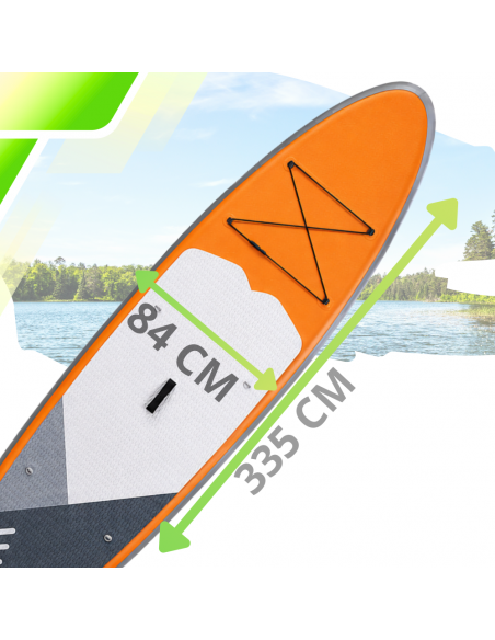Deska SUP AquaPaddle 335x84x15 cm wiosło pompka zestaw plecak 180 kg