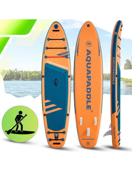 Deska SUP z siedziskiem AquaPaddle 335x84x15 cm wiosło pompka zestaw plecak
