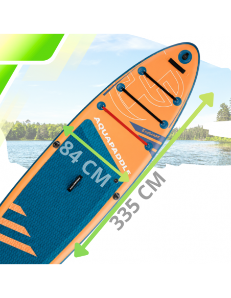 Deska SUP z siedziskiem AquaPaddle 335x84x15 cm wiosło pompka zestaw plecak