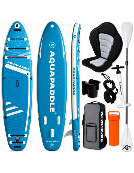 Deska SUP z siedziskiem AquaPaddle 335x84x15 cm wiosło pompka zestaw plecak