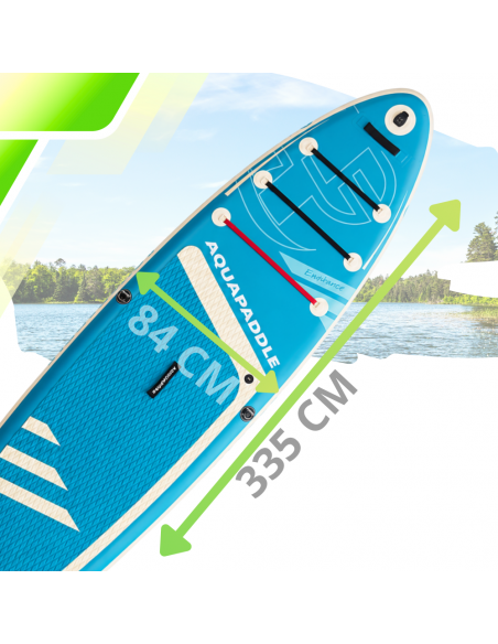 Deska SUP z siedziskiem AquaPaddle 335x84x15 cm wiosło pompka zestaw plecak