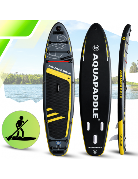 Deska SUP z siedziskiem AquaPaddle 335x84x15 cm wiosło pompka zestaw plecak