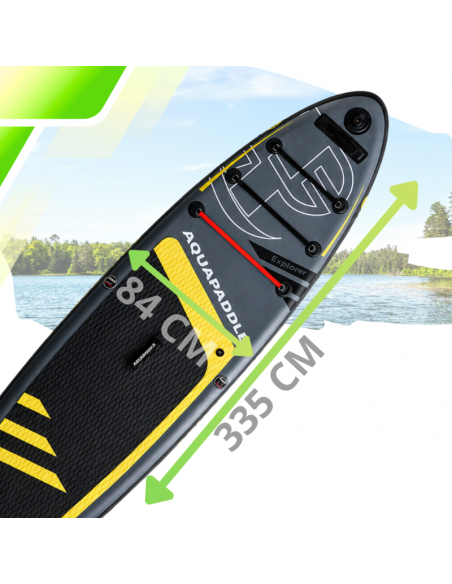Deska SUP z siedziskiem AquaPaddle 335x84x15 cm wiosło pompka zestaw plecak