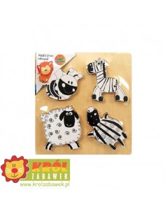 Czarno- biała Drewniana Układanka