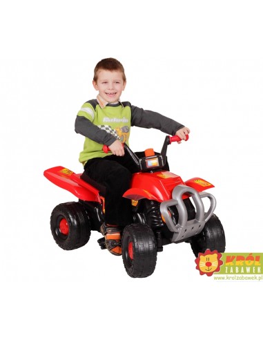 Duży Quad na pedały z kaskiem - czerwony