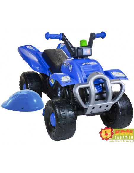 Duży Quad na pedały z kaskiem - niebieski