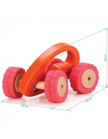 Duży drewniany samochód wyścigowy zielony Lucy & Leo