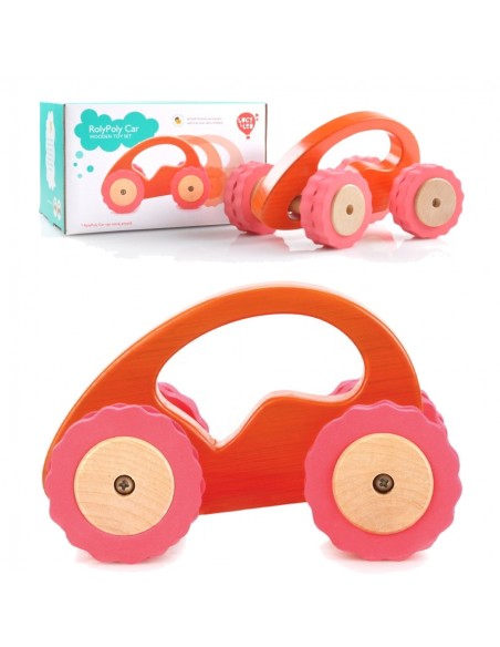 Duży drewniany samochód wyścigowy zielony Lucy & Leo