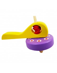 Bączek drewniany żółto fioletowy 2