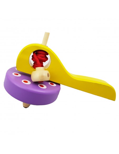 Bączek drewniany żółto fioletowy