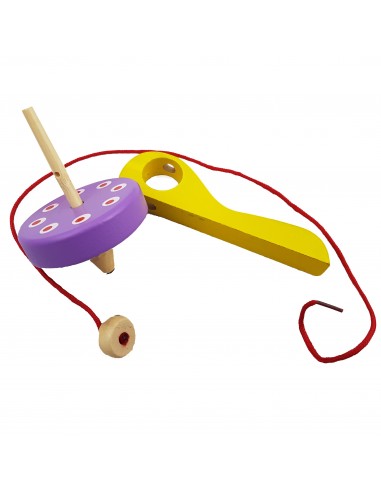 Bączek drewniany żółto fioletowy