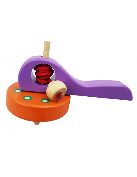 Bączek drewniany fioletowo pomarańczowy