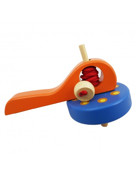 Bączek drewniany pomarańczowo niebieski