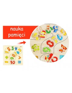 Układanka drewniana z pinezkami Cyferki 2