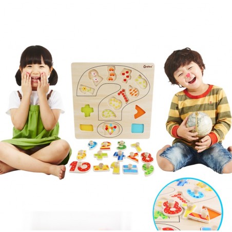 Układanka drewniana z pinezkami Cyferki