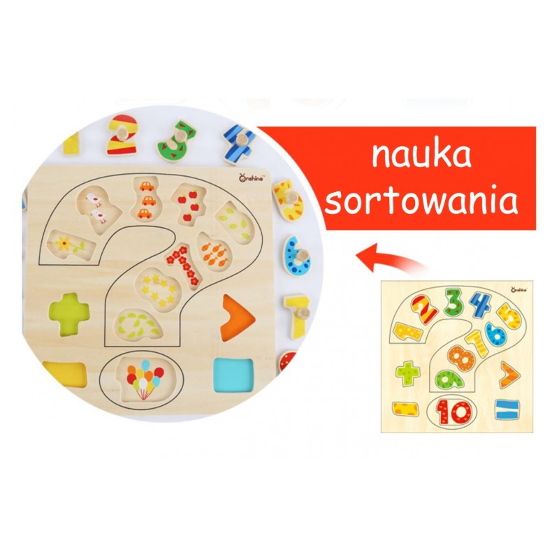 Układanka drewniana z pinezkami Cyferki