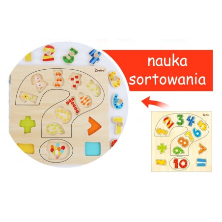 Układanka drewniana z pinezkami Cyferki
