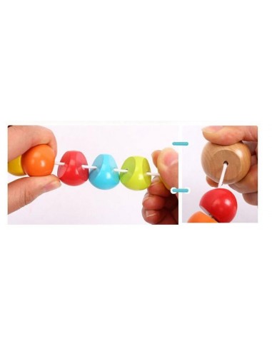 Drewniana dżdżownica robak - koraliki