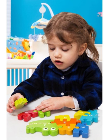 Układanka puzzle przestrzenne krokodyl cyfry