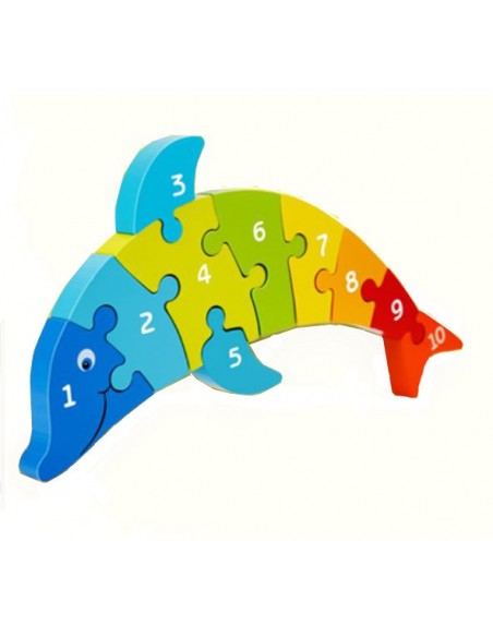 Układanka puzzle przestrzenne delfin cyfry
