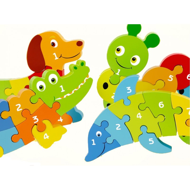 Układanka puzzle przestrzenne dżdżownica cyfry