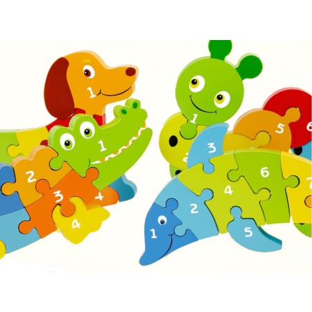 Układanka puzzle przestrzenne dżdżownica cyfry