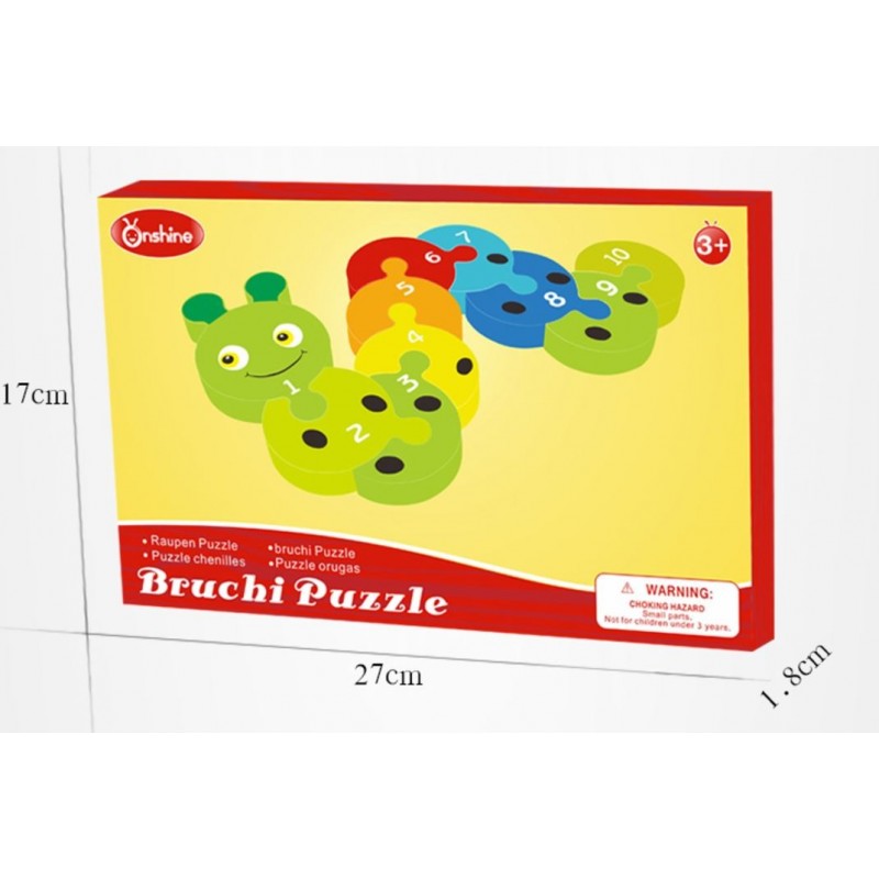 Układanka puzzle przestrzenne dżdżownica cyfry