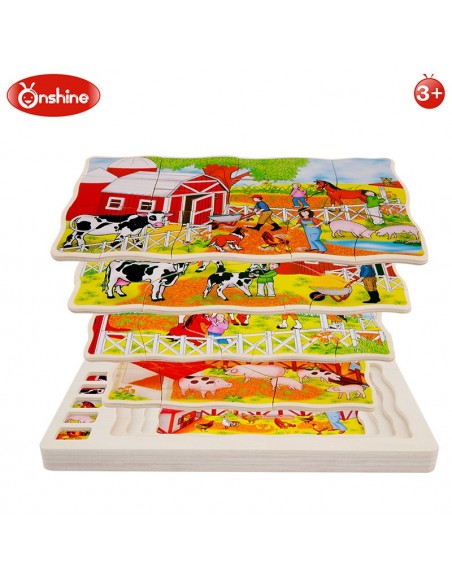 Duże puzzle warstwowe farma