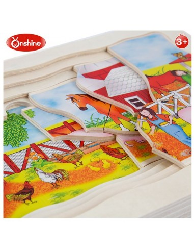 Duże puzzle warstwowe farma