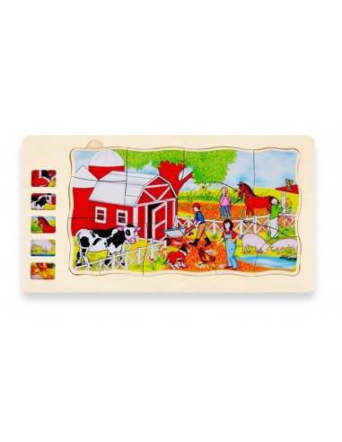 Duże puzzle warstwowe farma